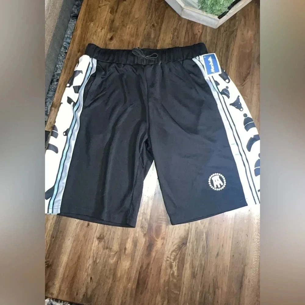 NWT Barstool Sports Men’s Basketball Drawstring Black Running Shorts LG